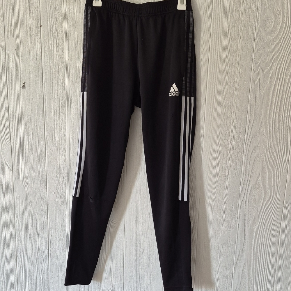 adidas Black Sweatpants with White Side Stripes